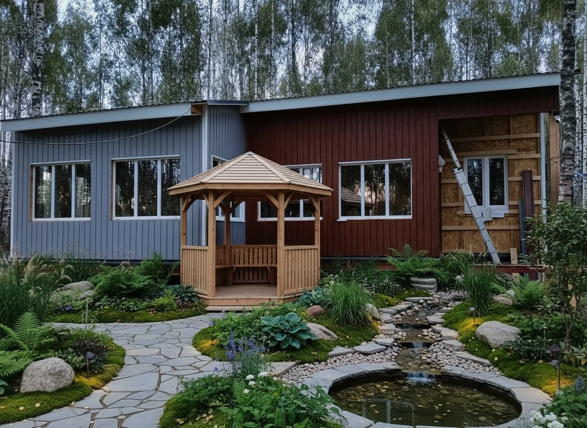 Дизайн участка в стиле Эко/Натуральный — фото участка от нейросети RoomGPT