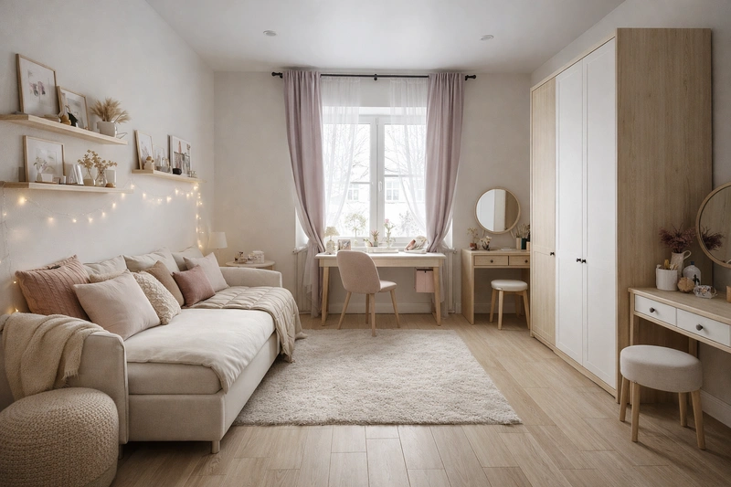 Дизайн интерьера в стиле Хюгге — Спальня от нейросети RoomGPT