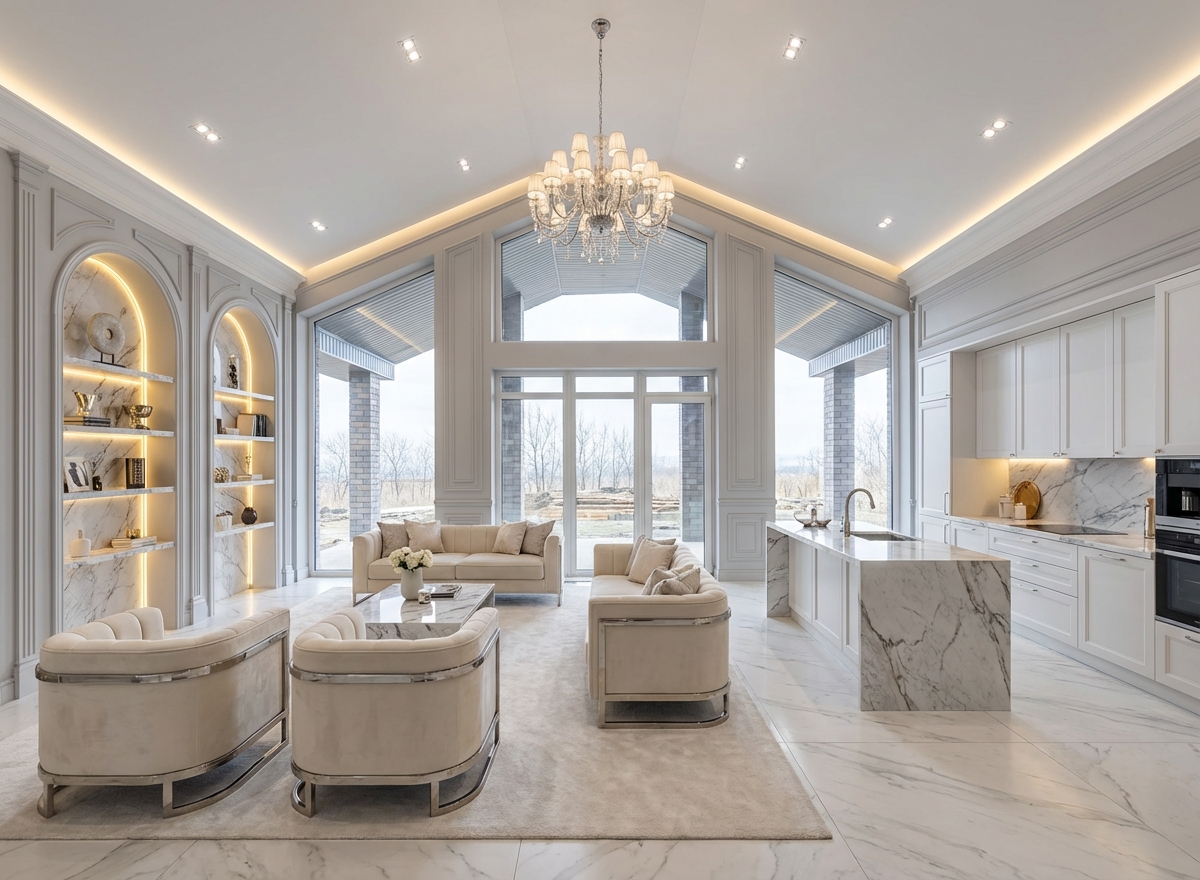 Дизайн гостиной в стиле Классика — фото интерьера от нейросети RoomGPT