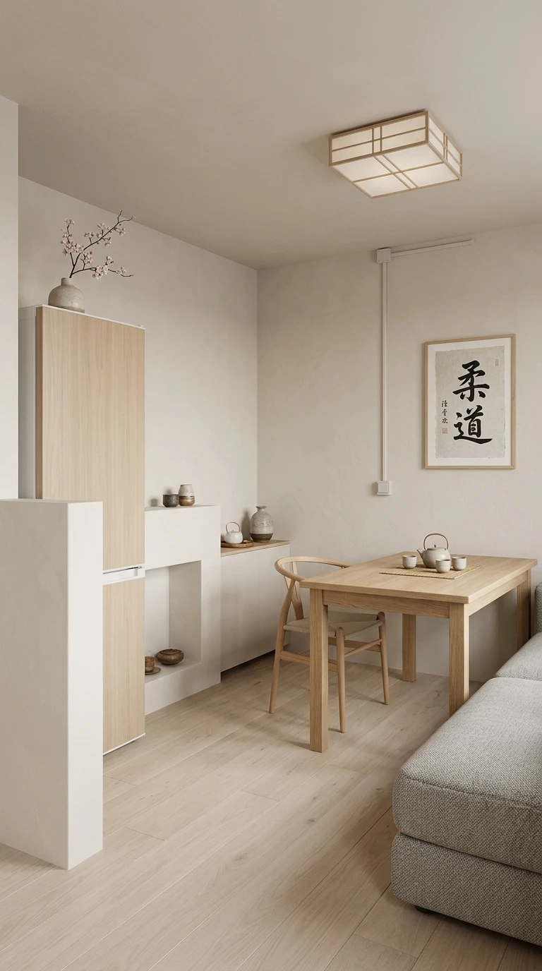 Дизайн кухни в стиле Japandi — фото интерьера от нейросети RoomGPT