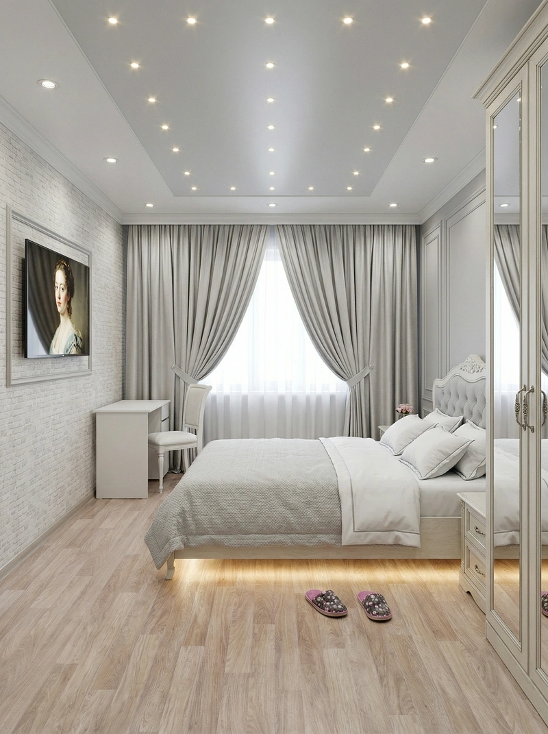 Дизайн спальни в стиле Классика — фото интерьера от нейросети RoomGPT