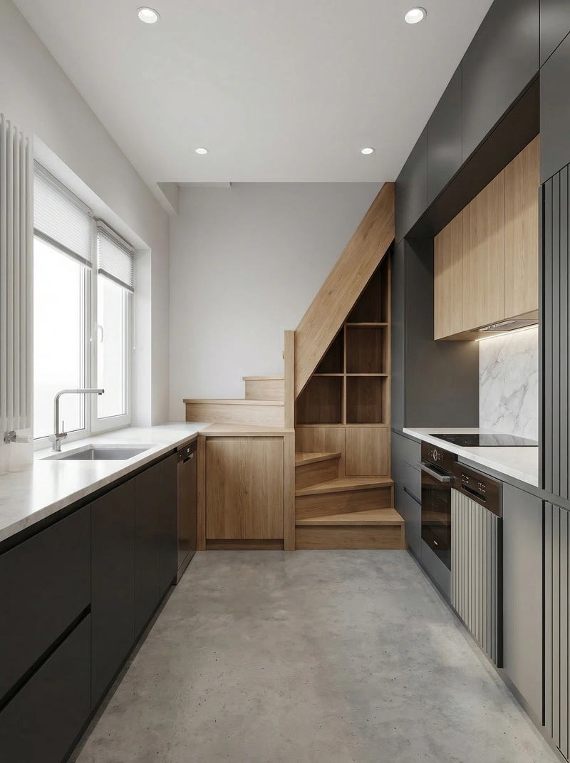 Дизайн интерьера в стиле Минимализм — Кухня от нейросети RoomGPT