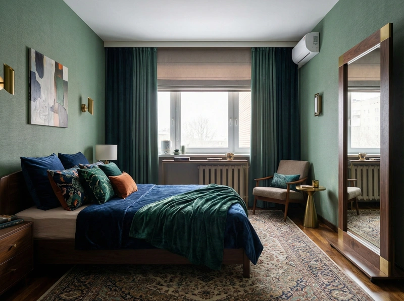 Дизайн интерьера в стиле Эклектика — Гостиная от нейросети RoomGPT