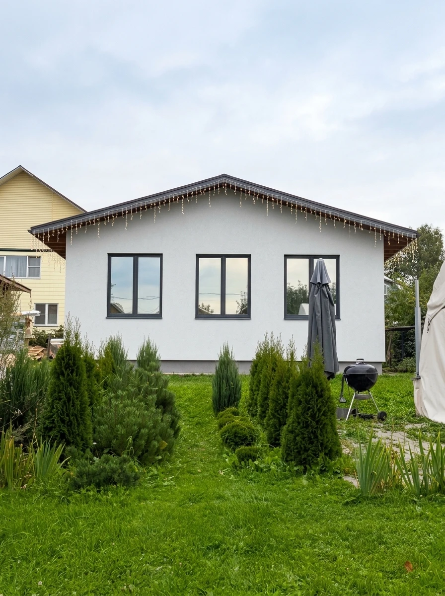 Дизайн фасада в стиле Хай-тек — Фасад от нейросети RoomGPT