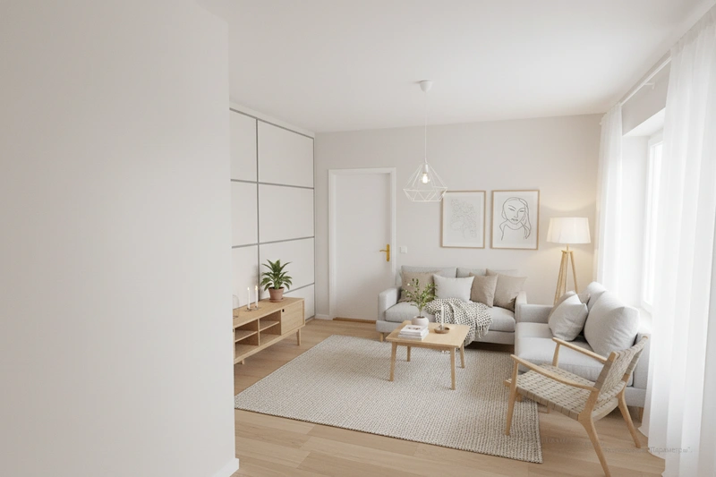 Дизайн интерьера в стиле Хюгге — Гостиная от нейросети RoomGPT