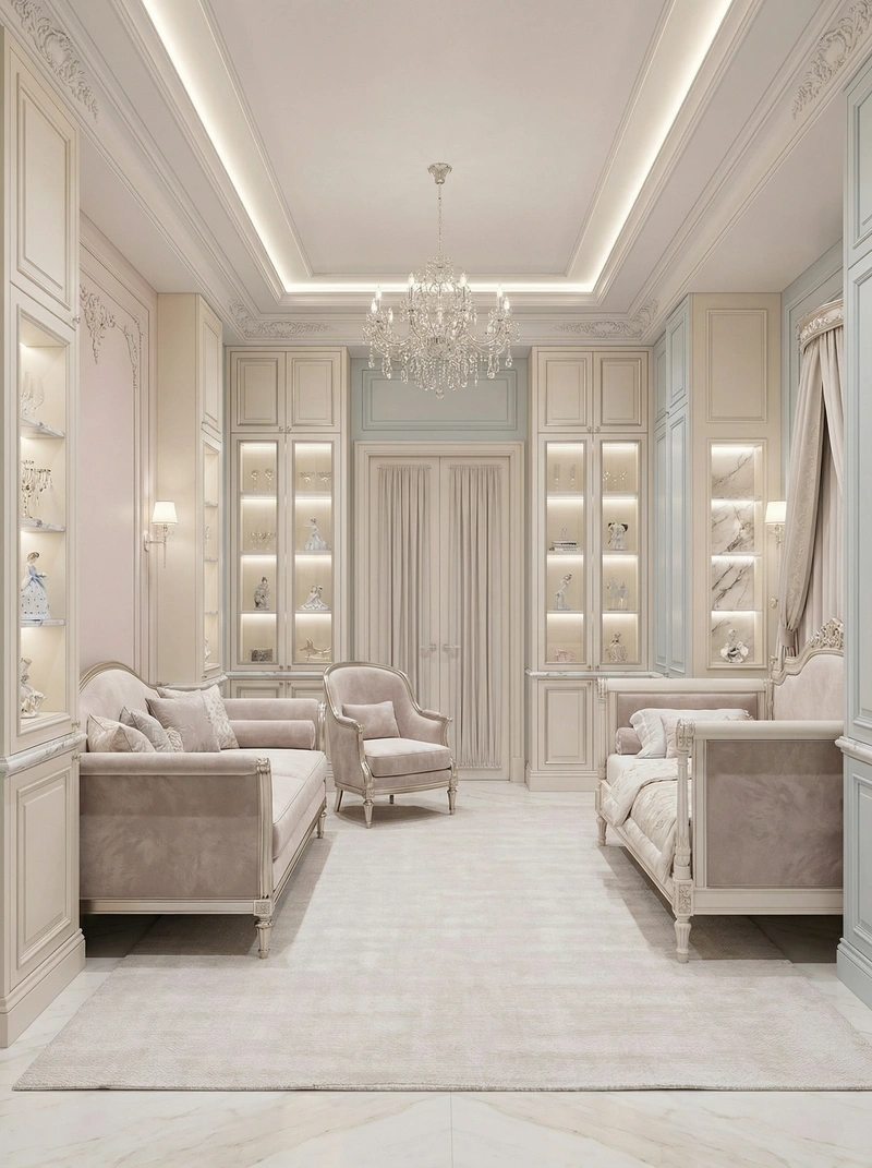 Дизайн детской в стиле Классика — фото интерьера от нейросети RoomGPT