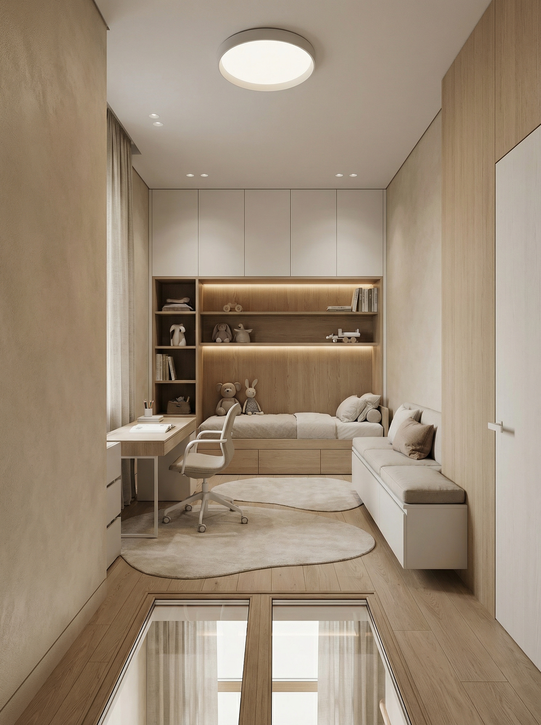 Дизайн детской в стиле Минимализм — фото интерьера от нейросети RoomGPT