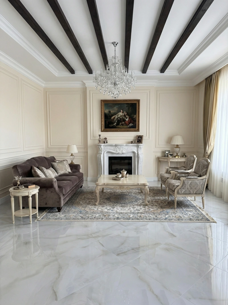 Дизайн интерьера в стиле Классика — Гостиная от нейросети RoomGPT