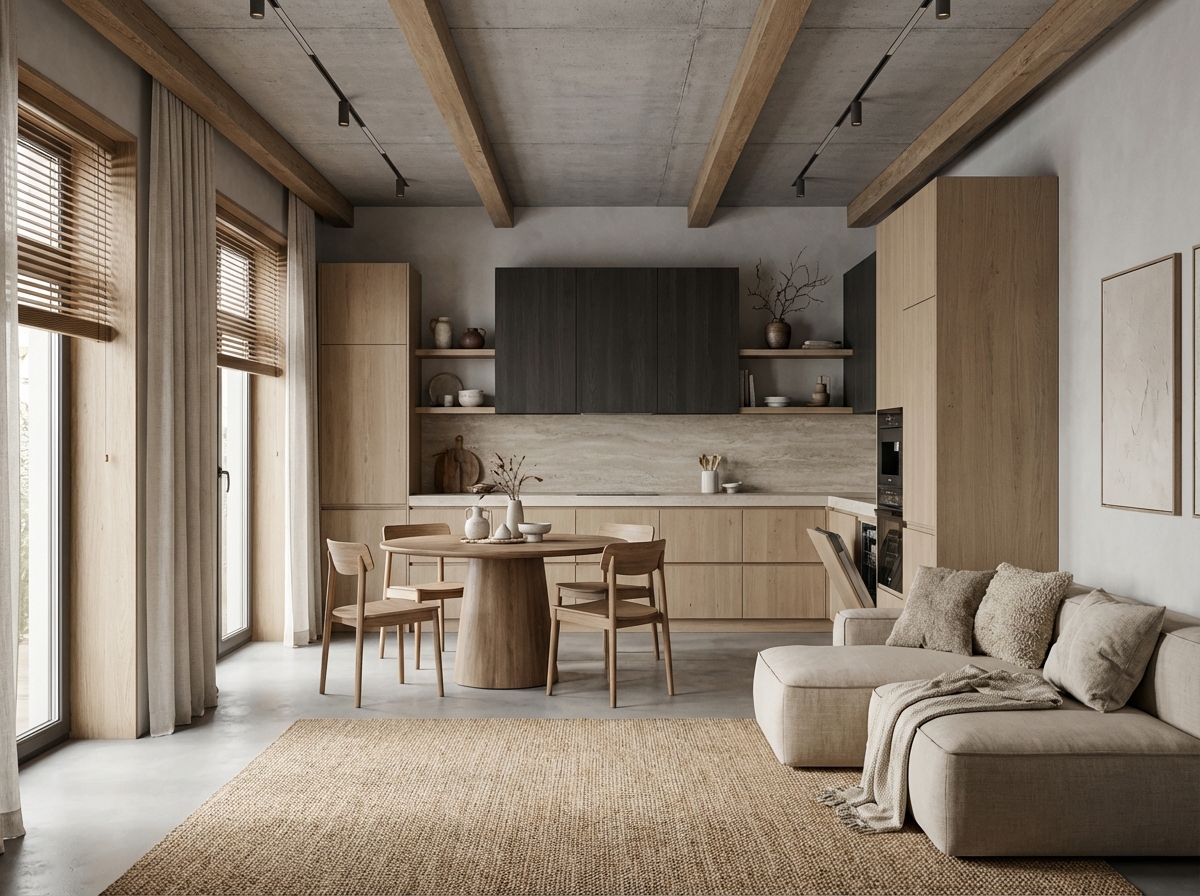 Дизайн кухни в стиле Japandi — фото интерьера от нейросети RoomGPT