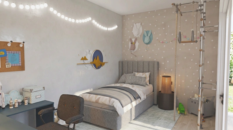 Дизайн интерьера в стиле Сканди — Детская от нейросети RoomGPT