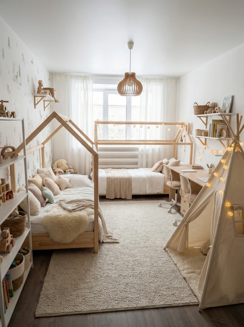 Дизайн интерьера в стиле Хюгге — Детская от нейросети RoomGPT