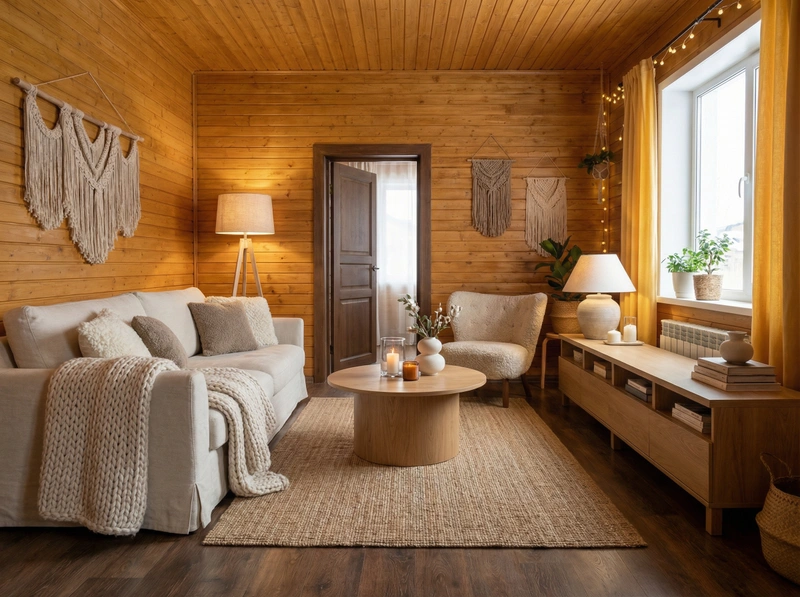 Дизайн интерьера в стиле Хюгге — Гостиная от нейросети RoomGPT