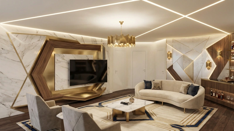 Дизайн интерьера в стиле Классика — Гостиная от нейросети RoomGPT