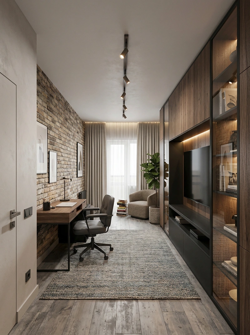 Дизайн интерьера в стиле Лофт — Гостиная от нейросети RoomGPT