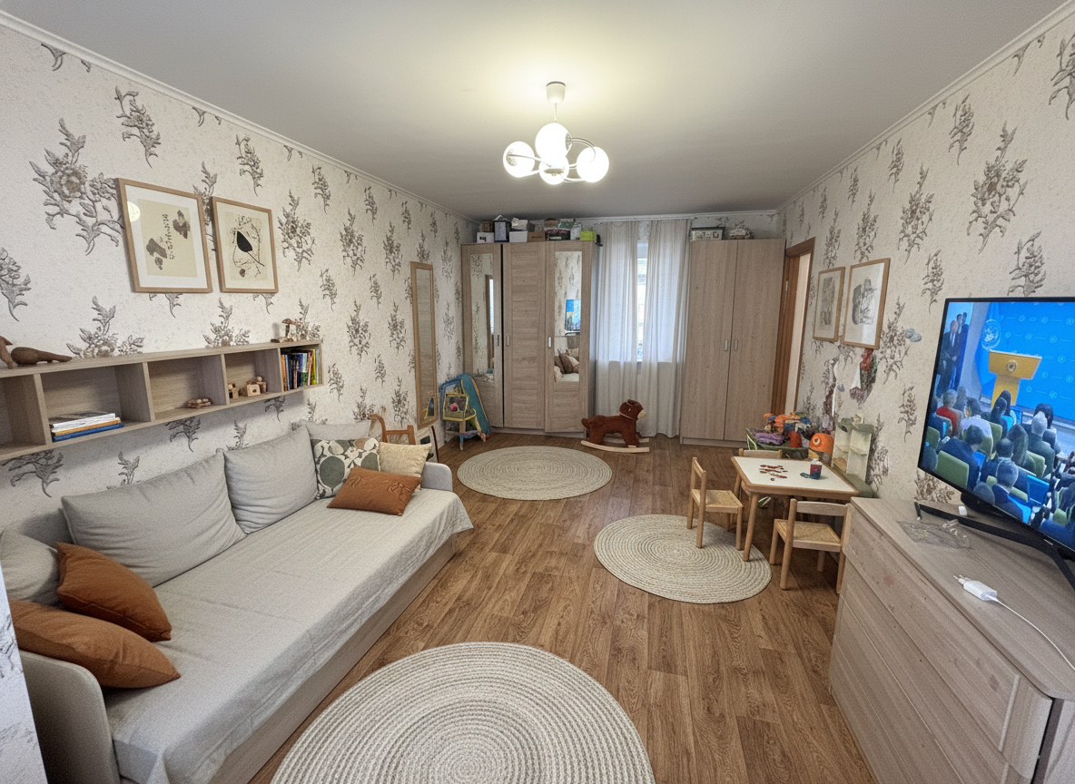 Дизайн детской в стиле Japandi — фото интерьера от нейросети RoomGPT