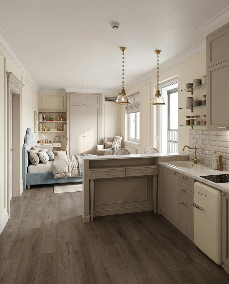 Дизайн детской в стиле Классика — фото интерьера от нейросети RoomGPT