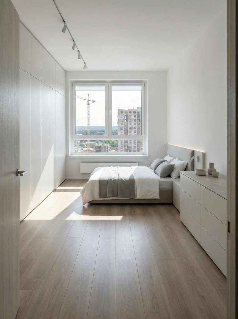 Дизайн спальни в стиле Минимализм — фото интерьера от нейросети RoomGPT