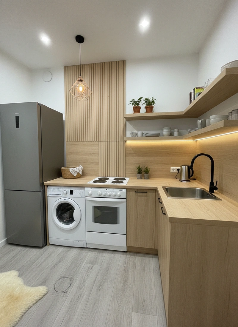 Дизайн интерьера в стиле Хюгге — Кухня от нейросети RoomGPT