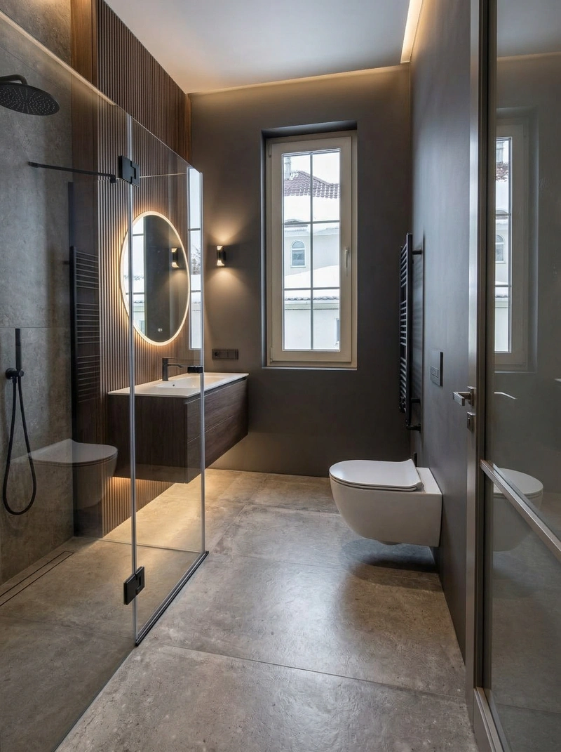 Дизайн интерьера в стиле Контемпорари — Ванная от нейросети RoomGPT