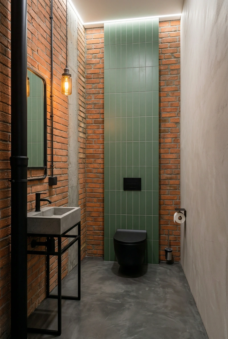 Дизайн интерьера в стиле Лофт — Ванная от нейросети RoomGPT