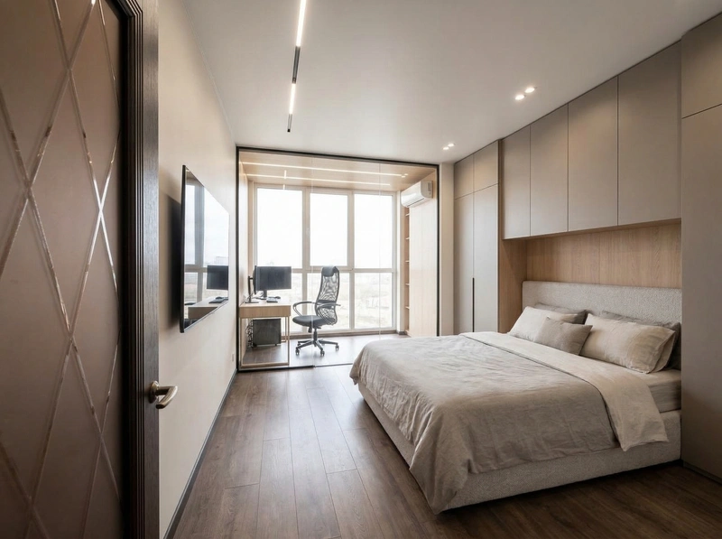 Дизайн спальни в стиле Минимализм — фото интерьера от нейросети RoomGPT