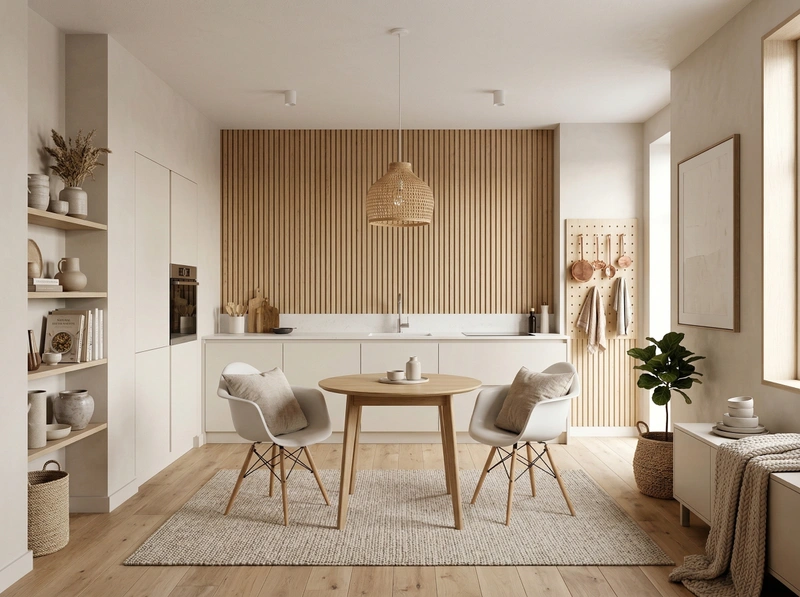 Дизайн кухни в стиле Хюгге — фото интерьера от нейросети RoomGPT