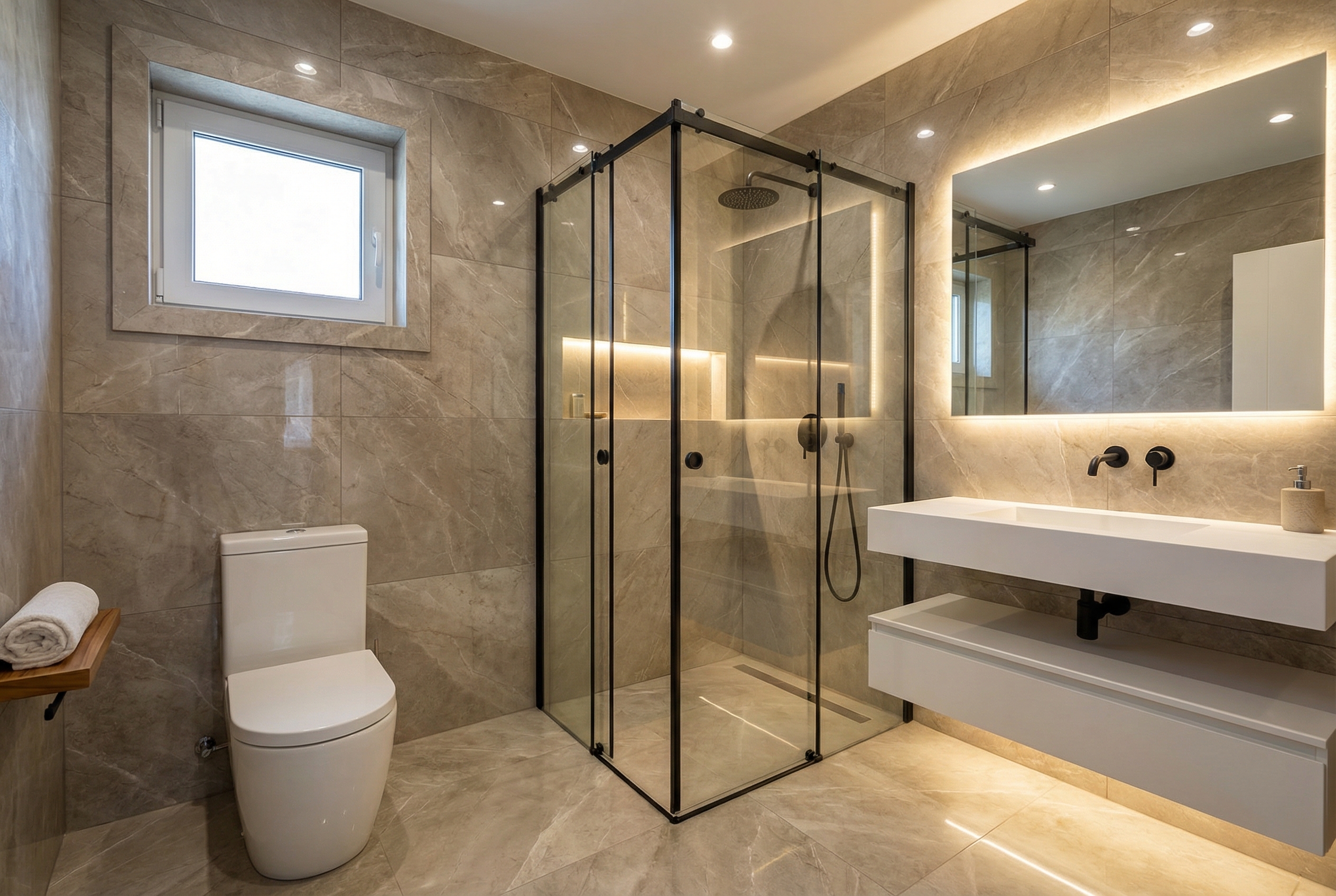 Дизайн ванной в стиле Минимализм — фото интерьера от нейросети RoomGPT