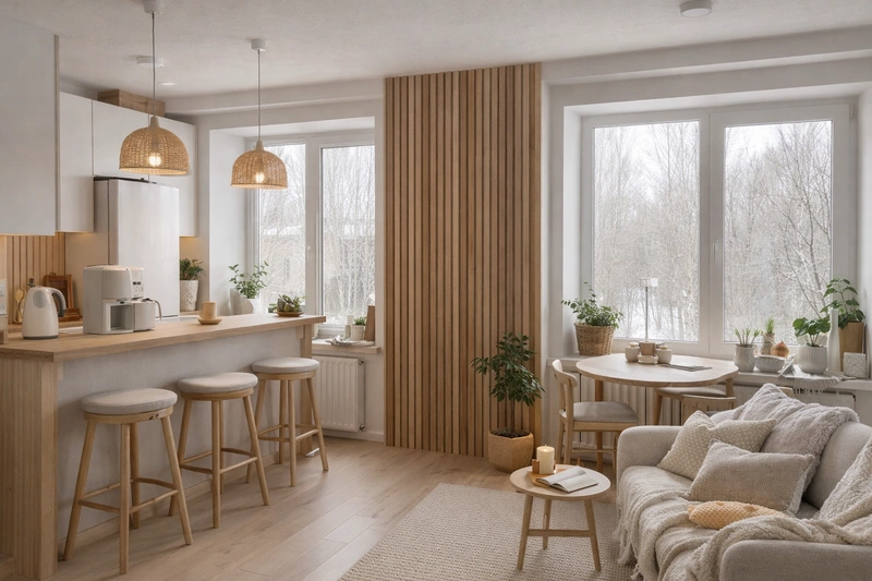 Дизайн интерьера в стиле Хюгге — Кухня от нейросети RoomGPT