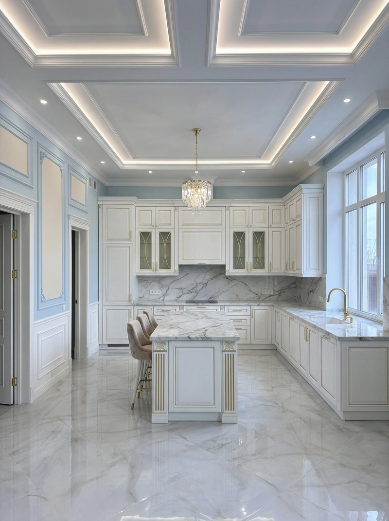 Дизайн интерьера в стиле Классика — Кухня от нейросети RoomGPT