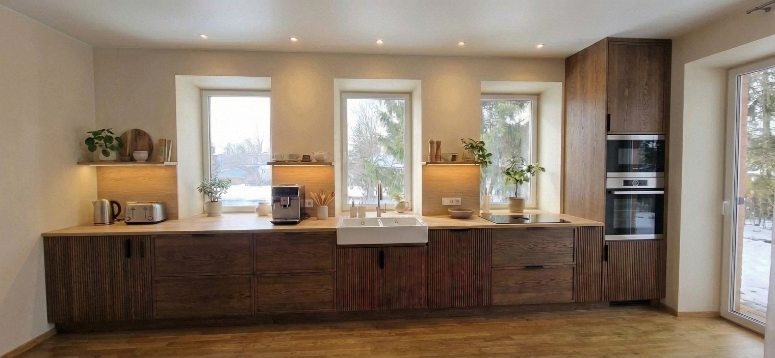 Дизайн кухни в стиле Japandi — фото интерьера от нейросети RoomGPT