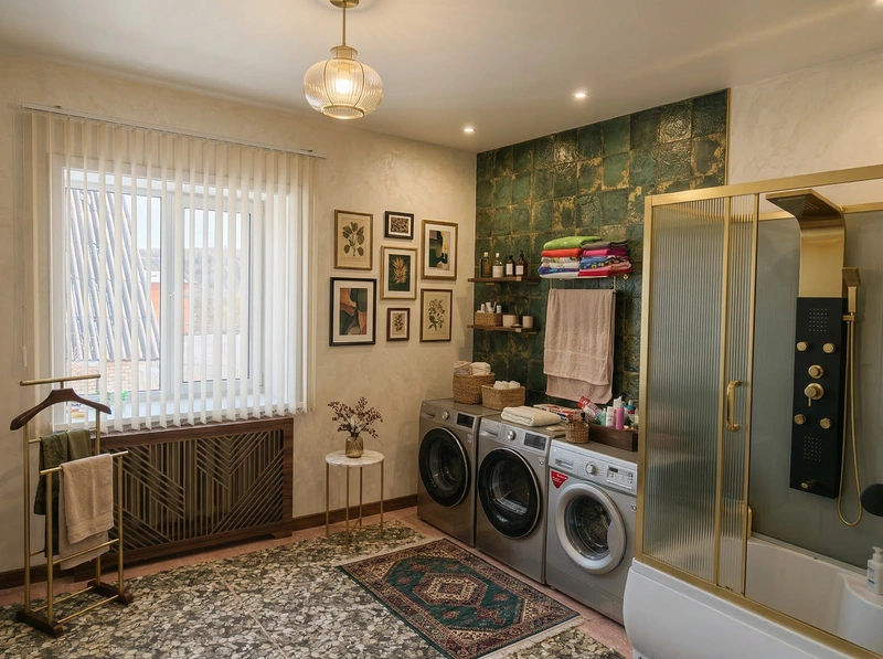 Дизайн ванной в стиле Эклектика — фото интерьера от нейросети RoomGPT