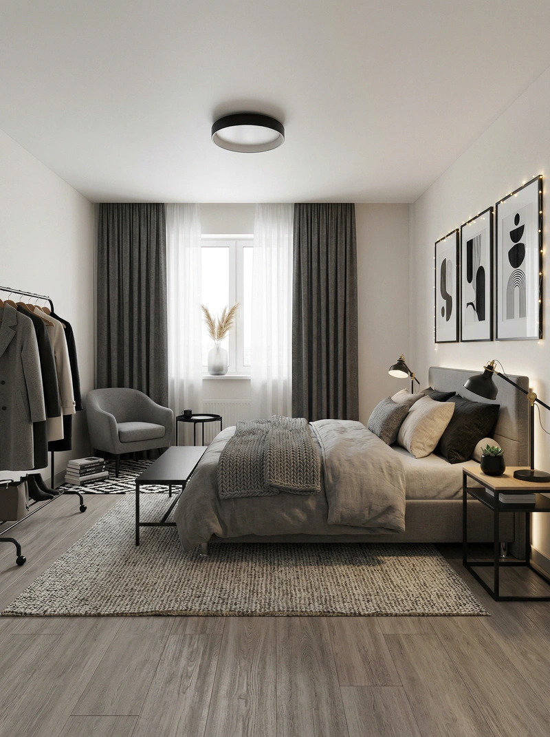 Дизайн интерьера в стиле Хюгге — Спальня от нейросети RoomGPT