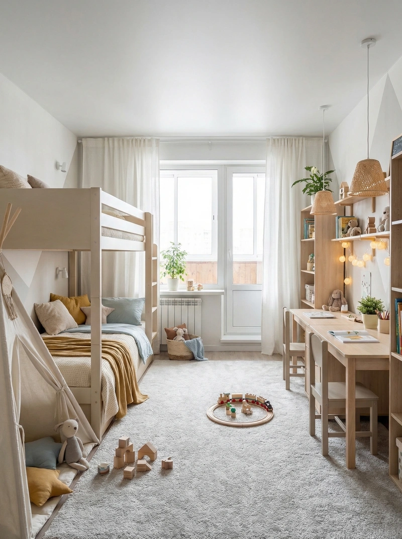 Дизайн интерьера в стиле Хюгге — Детская от нейросети RoomGPT