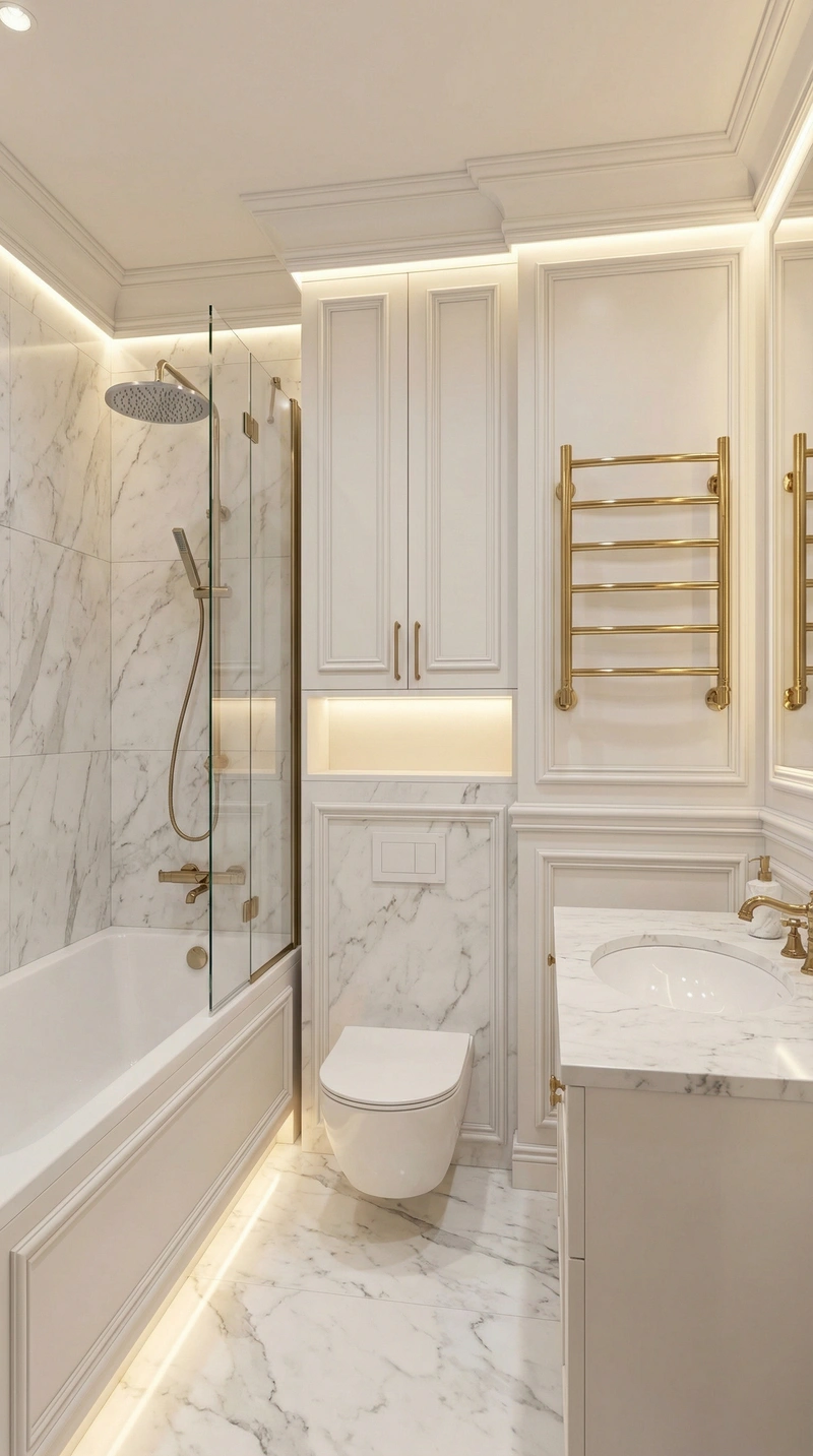 Дизайн интерьера в стиле Классика — Ванная от нейросети RoomGPT