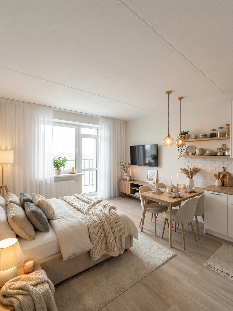 Дизайн интерьера в стиле Хюгге — Гостиная от нейросети RoomGPT