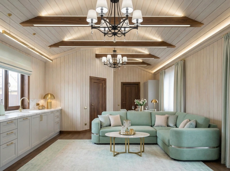 Дизайн интерьера в стиле Неоклассика — Гостиная от нейросети RoomGPT