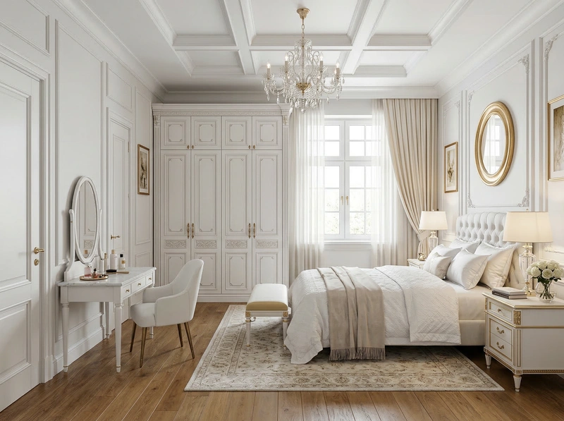 Дизайн спальни в стиле Классика — фото интерьера от нейросети RoomGPT