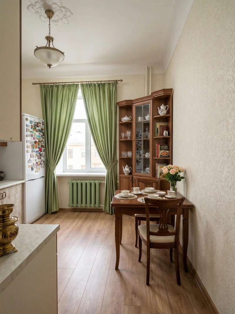 Дизайн интерьера в стиле Классика — Кухня от нейросети RoomGPT