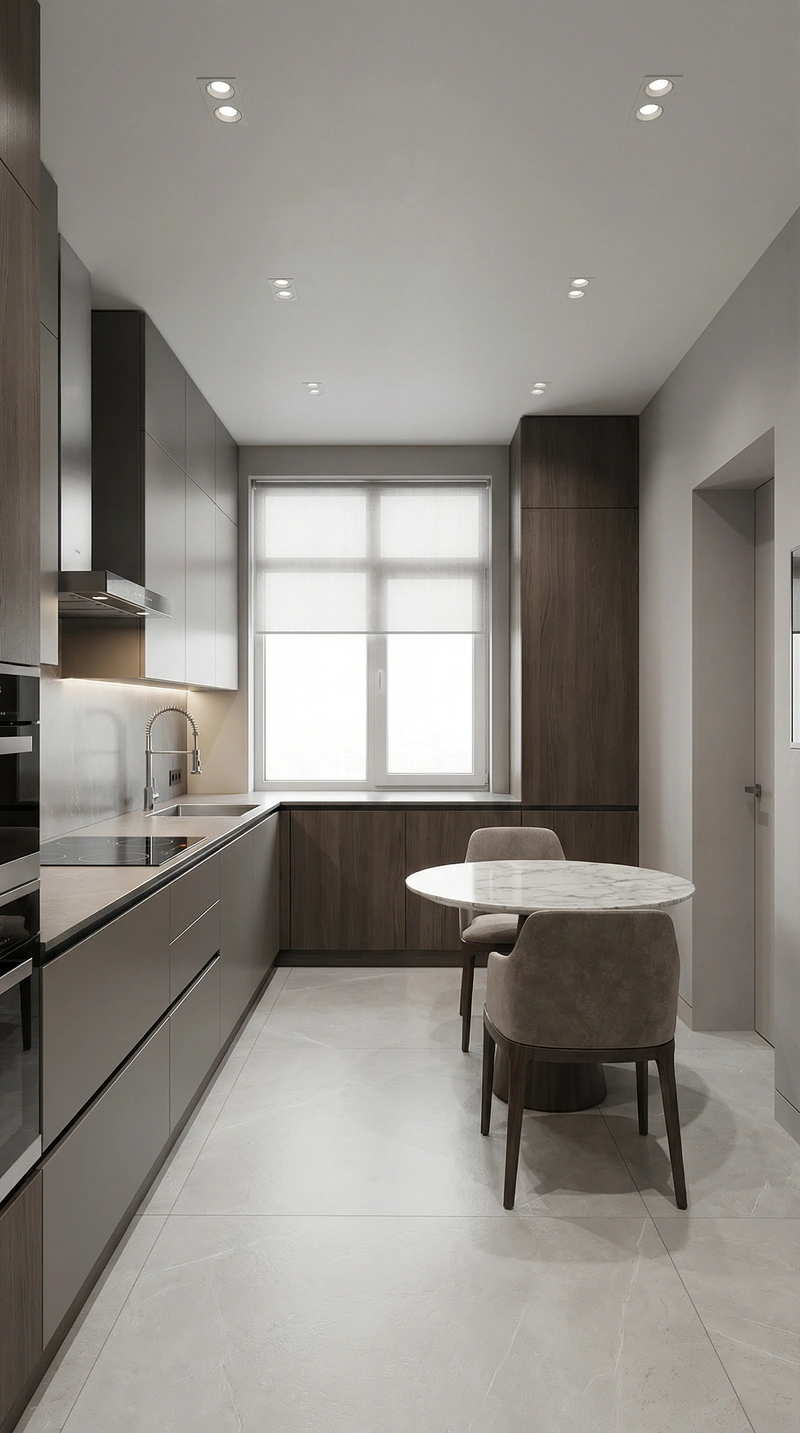 Дизайн интерьера в стиле Контемпорари — Кухня от нейросети RoomGPT