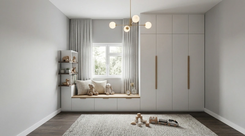 Дизайн детской в стиле Минимализм — фото интерьера от нейросети RoomGPT