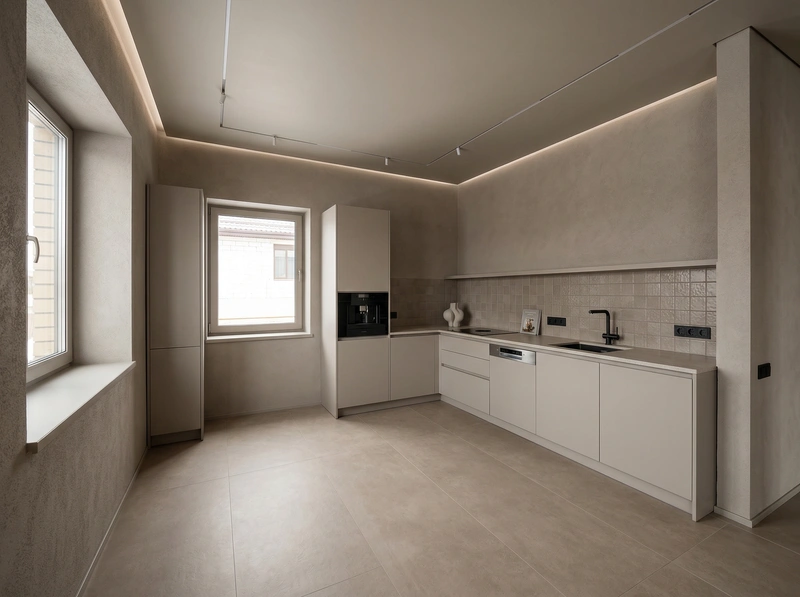 Дизайн интерьера в стиле Минимализм — Кухня от нейросети RoomGPT