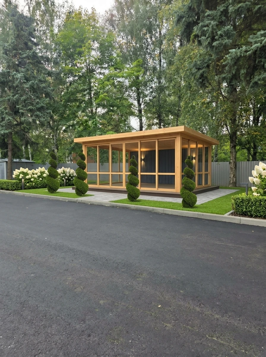 Ландшафтный дизайн в стиле Минимализм — Участок от нейросети RoomGPT