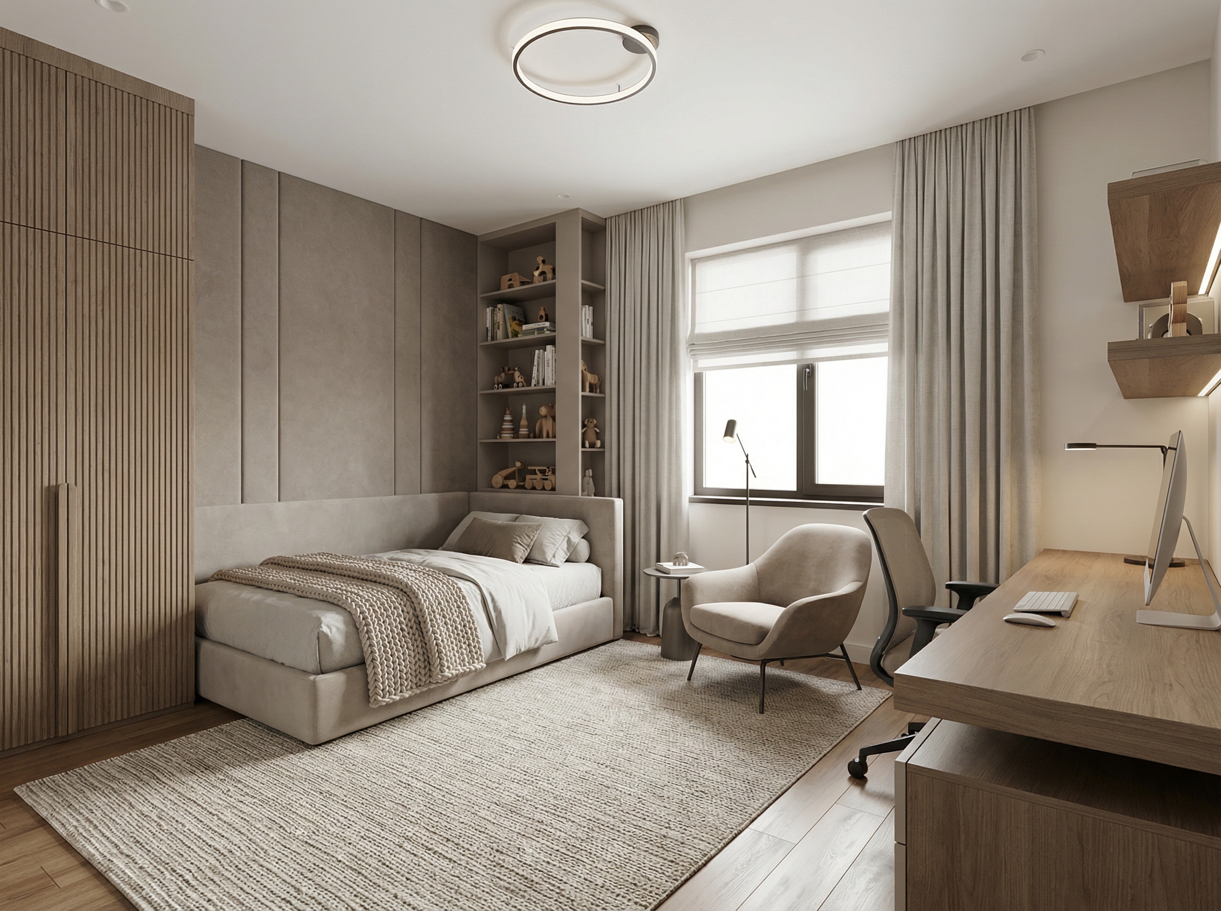 Дизайн детской в стиле Минимализм — фото интерьера от нейросети RoomGPT