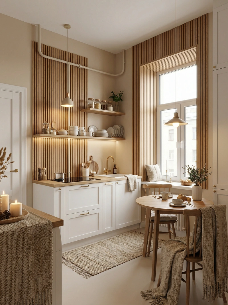 Дизайн интерьера в стиле Хюгге — Кухня от нейросети RoomGPT