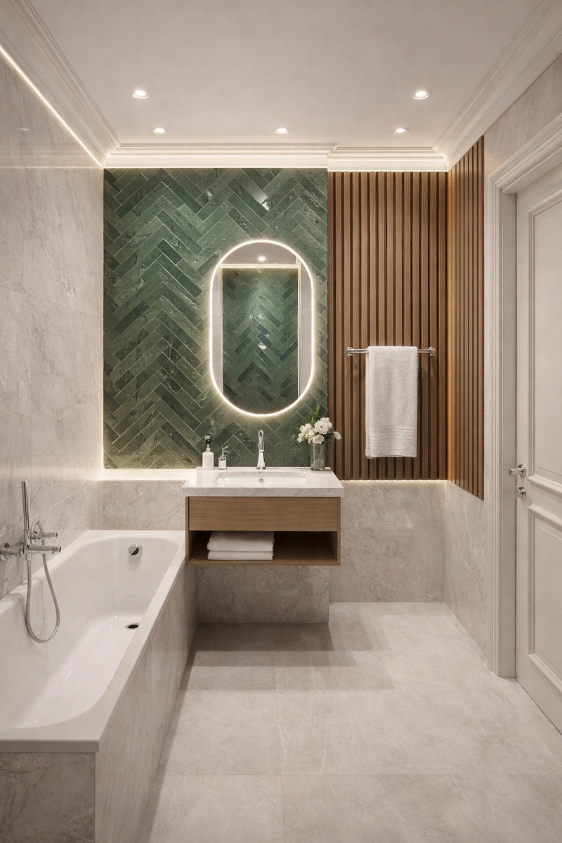 Дизайн интерьера в стиле Неоклассика — Ванная от нейросети RoomGPT