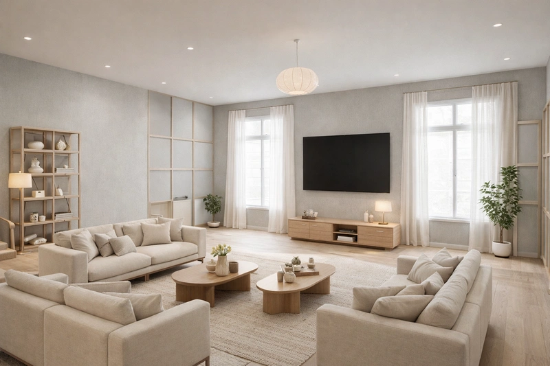 Дизайн интерьера в стиле Сканди — Гостиная от нейросети RoomGPT