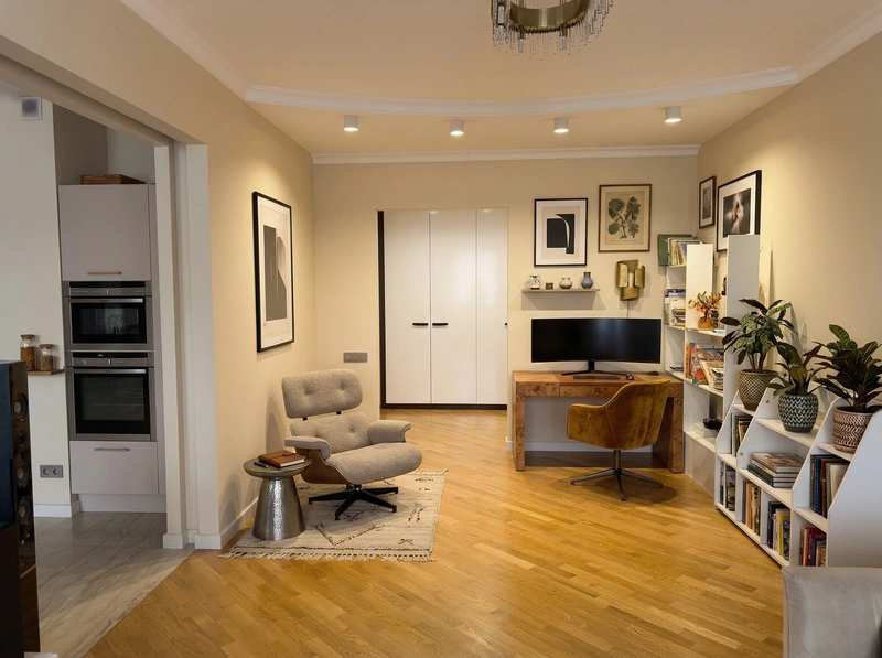 Дизайн интерьера в стиле Эклектика — Кабинет от нейросети RoomGPT