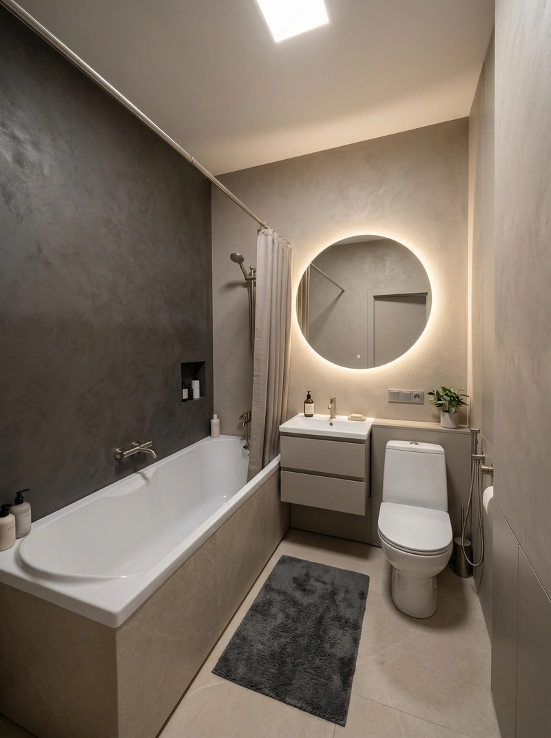 Дизайн ванной в стиле Минимализм — фото интерьера от нейросети RoomGPT