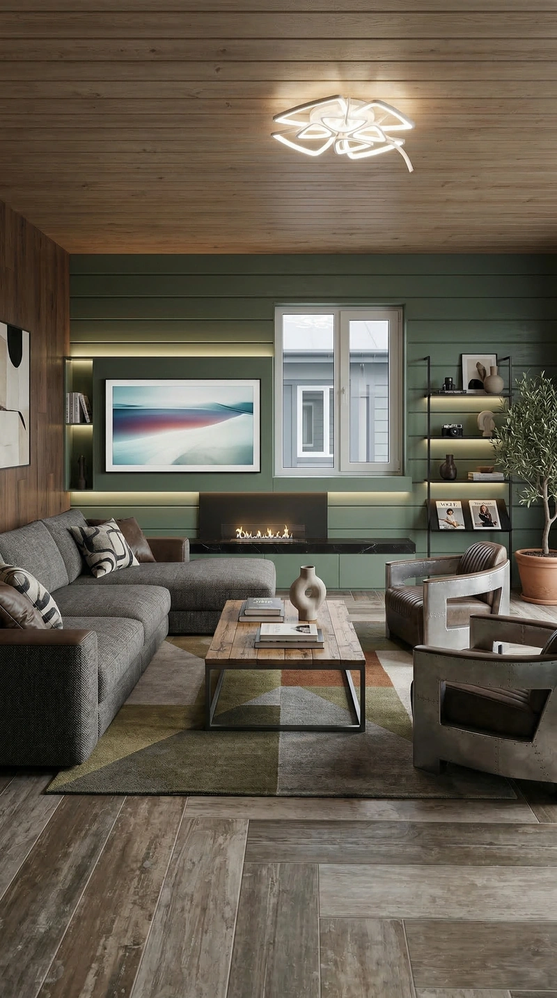 Дизайн гостиной в стиле Лофт — фото интерьера от нейросети RoomGPT