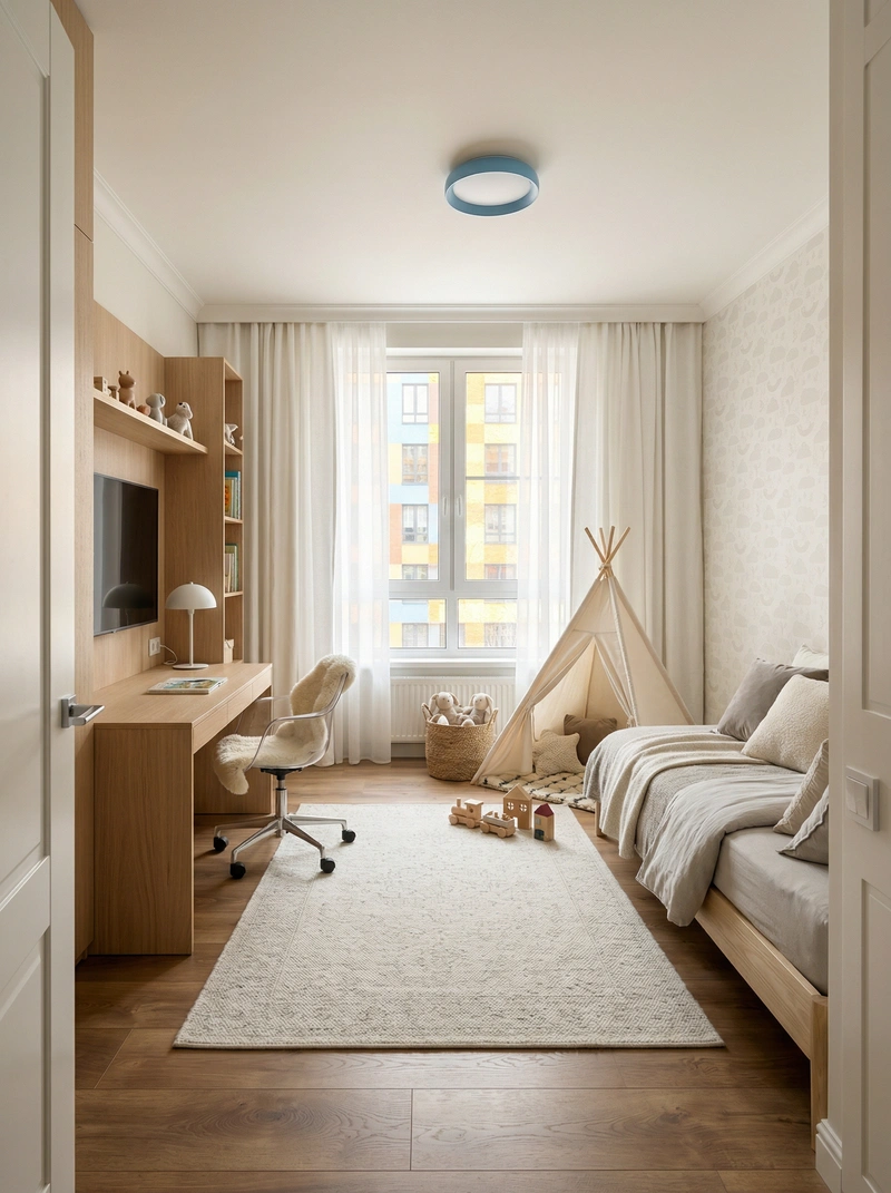 Дизайн интерьера в стиле Хюгге — Детская от нейросети RoomGPT